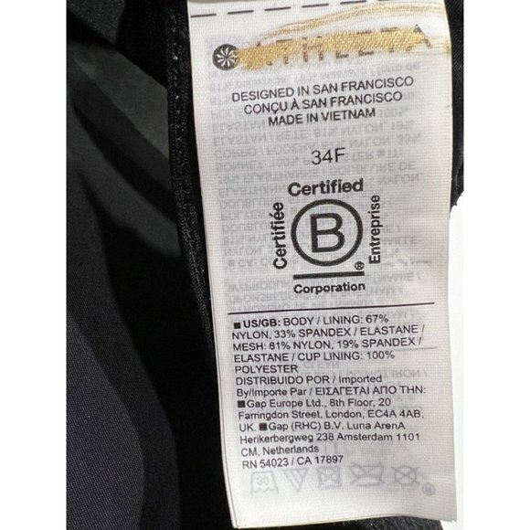 NWT ATHLETA Advance Bra 34F Black Adjustable Straps - Picture 4 of 4